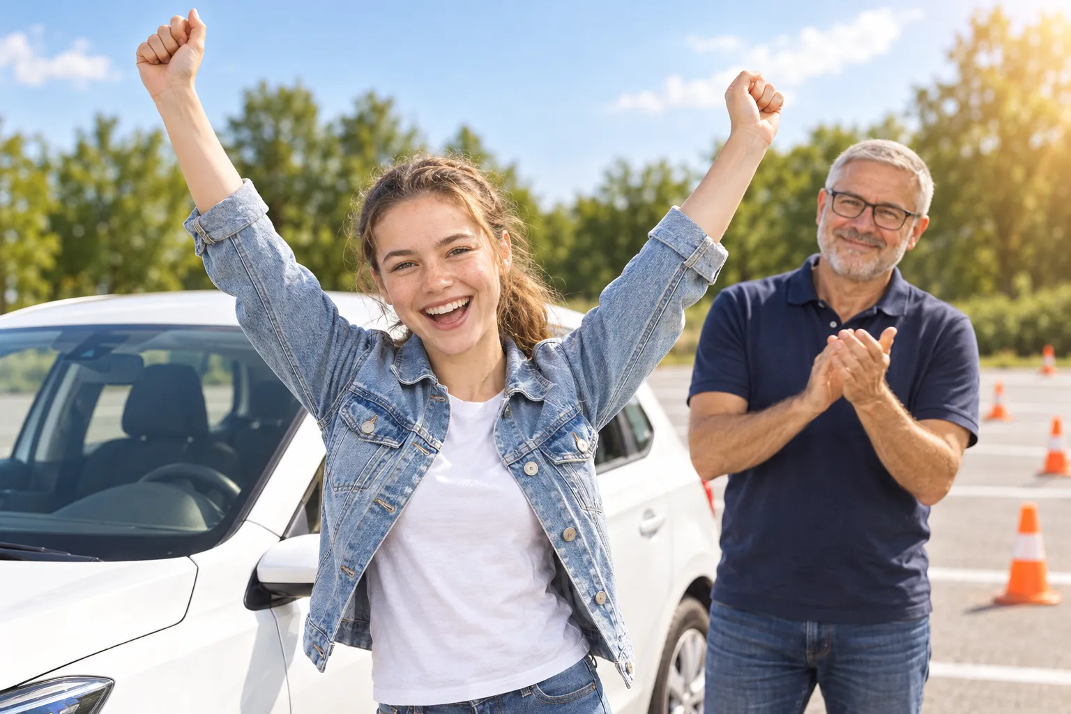 Jubel am Auto